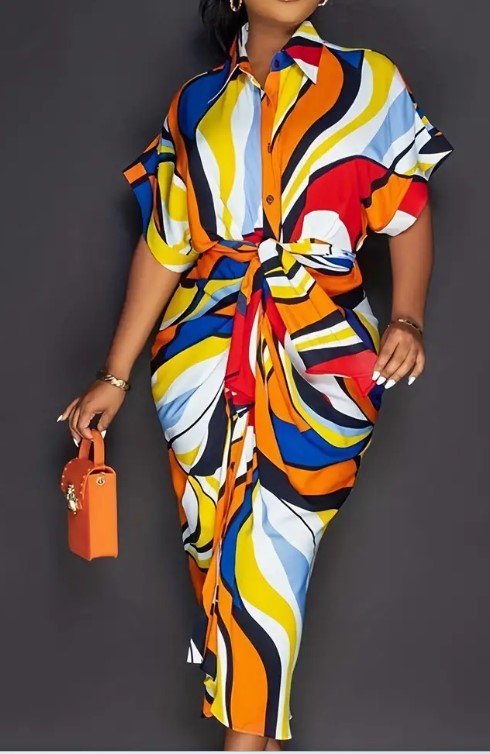 Rouched Mid Quarter Sleeve Dress