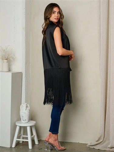 Classy Sleeveless Fringe Vest