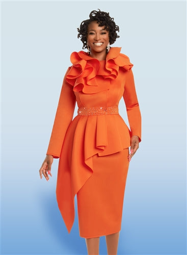 Every Woman-Donna Vinci Cascade Collar Scuba 2pc Suit