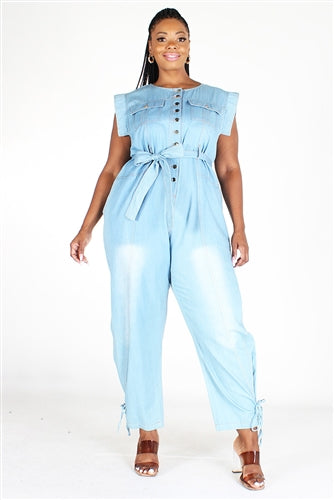 Denim Jumpsuit w/ buttons