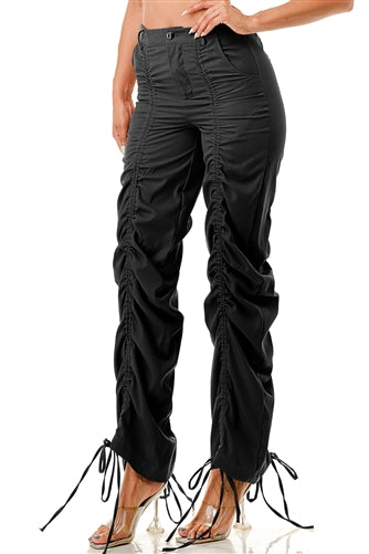 Ruched Elastic Waist Pant