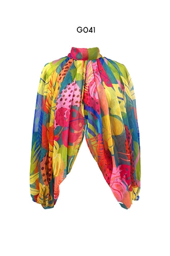 Sheer Print Overlay Top