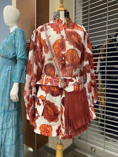 Classy Print Plus Size 2pc Short Set