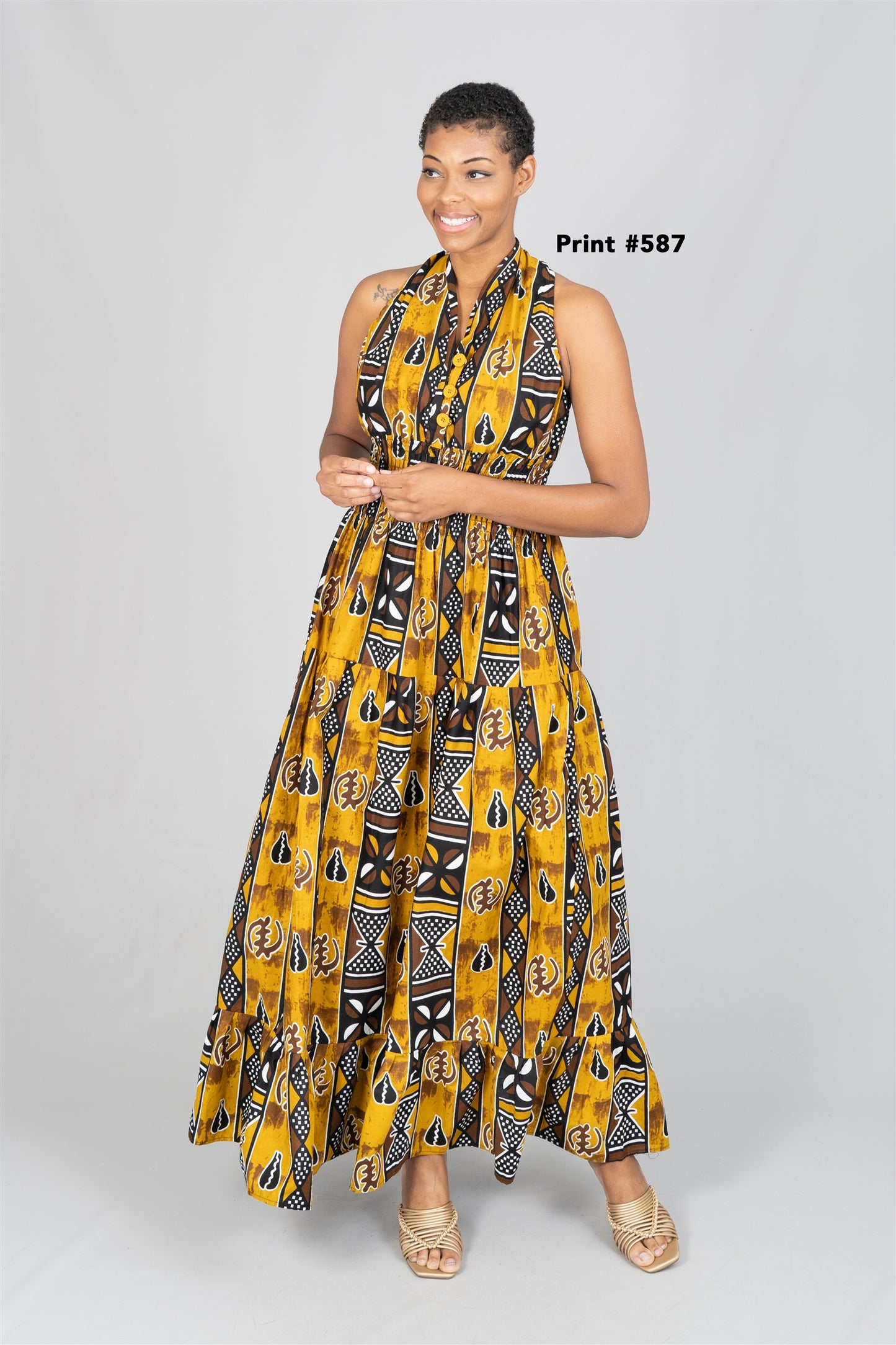 Sleeveless Multiple Print Dress