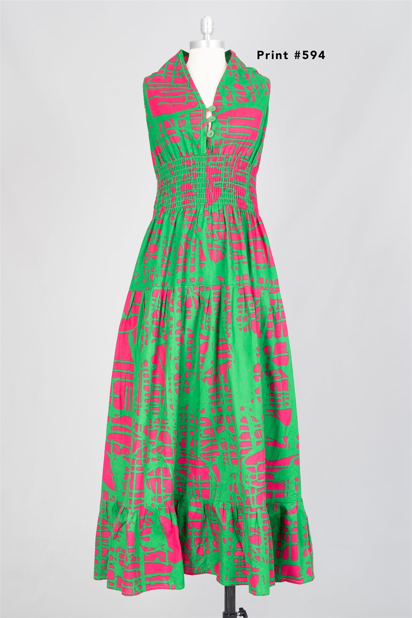 Sleeveless Multiple Print Dress