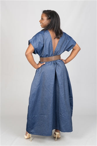 Denim VBack Dress
