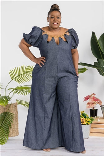 Living the Golden Life Denim Jumpsuit