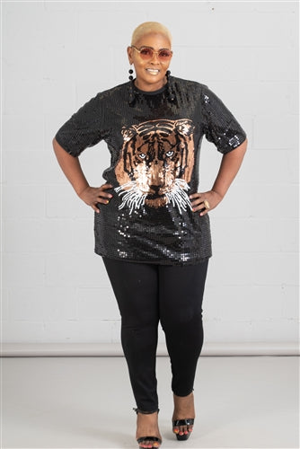 Sequin Tiger Top