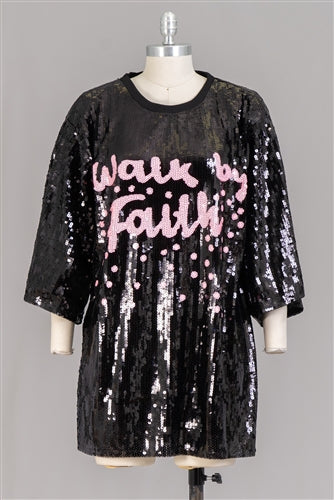 All Over Sequin Tunic Tops