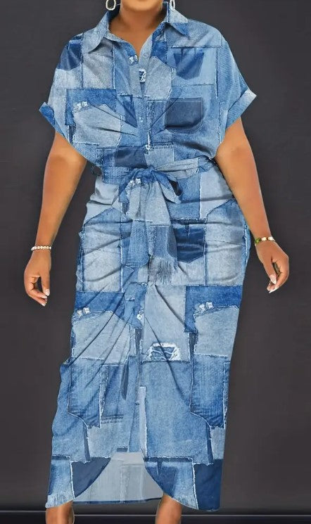 Rouched Mid Quarter Sleeve Dress