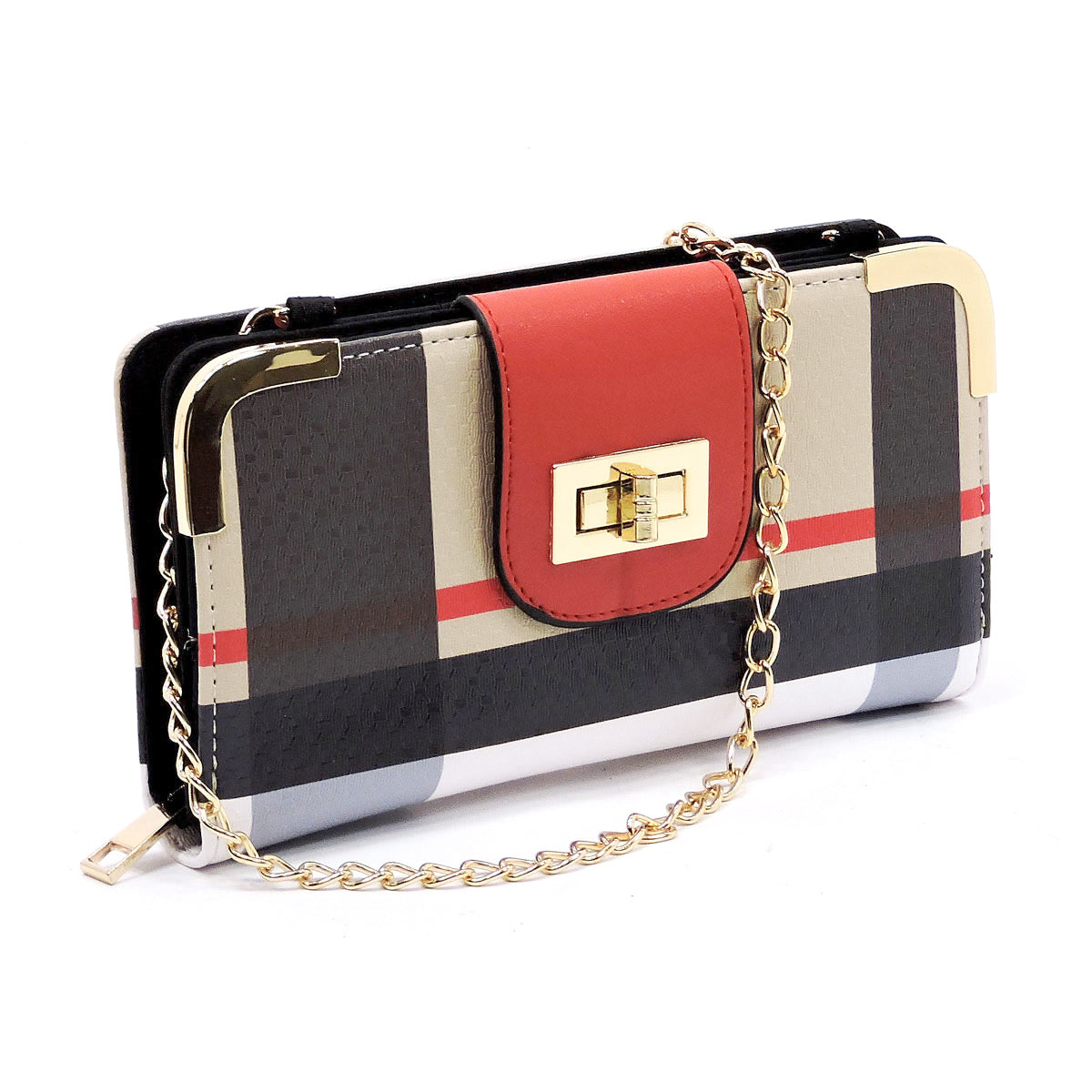 Crossbody DESIGNER INSPIRED WALLET w/LONG STRAP~COFFEE
