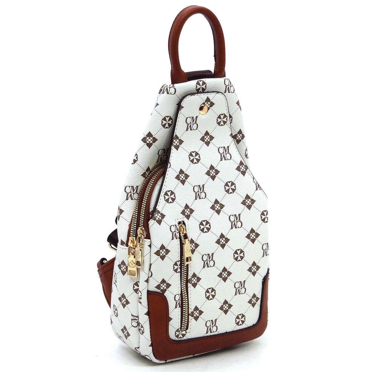 DESIGNER INSPIRED SLING BACKPACK~BROWN