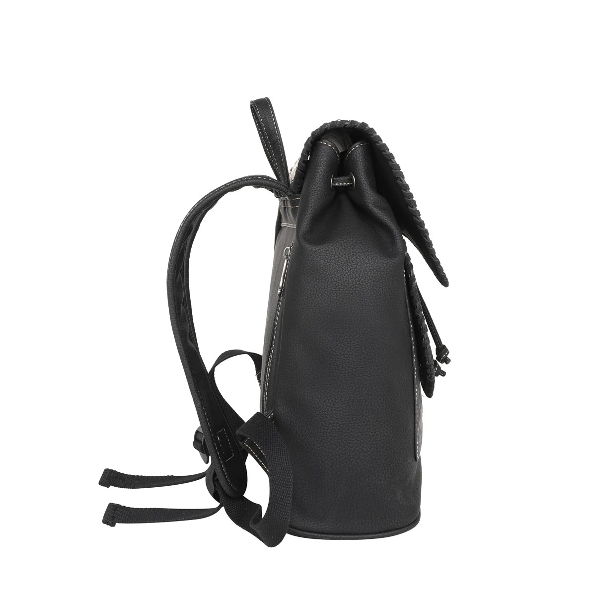 TRINITY RANCH HAIR-ON COWHIDE SADDLE SHAPE COLLECTION BACKPACK~COFFEE