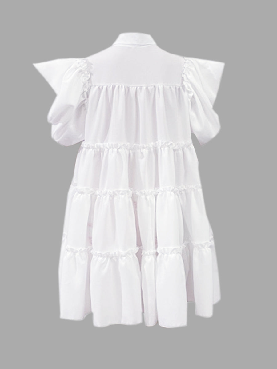 Puffed Sleeve Mini Dress