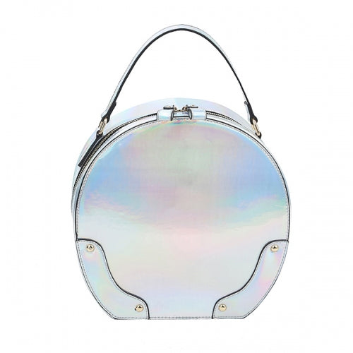 FASHION PATENT LEATHER HANDBAG 2 IN 1 ROUND SATCHEL W/WALLET