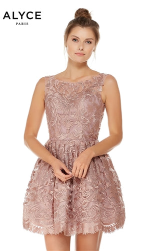 Alyce Open Back Lace Plus Size Prom