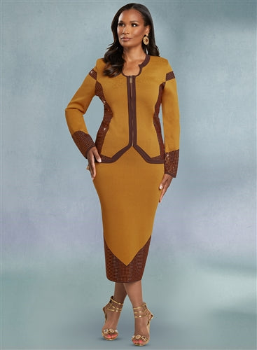 Every Woman Novelty Trim Knit 2pc Skirt