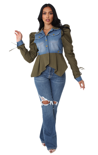 Denim & Solid Top