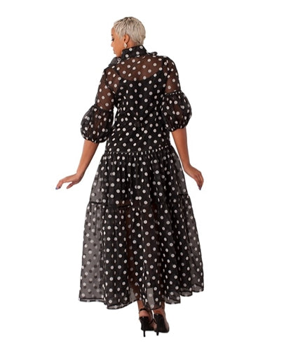 Polka Dot Organza Overlay Dress