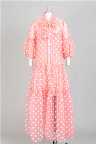 Polka Dot Organza Overlay Dress