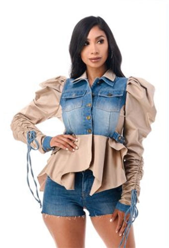 Denim & Solid Top