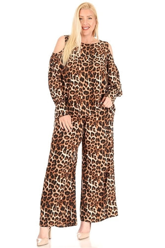 Cold-shoulder 2pc Pant Set