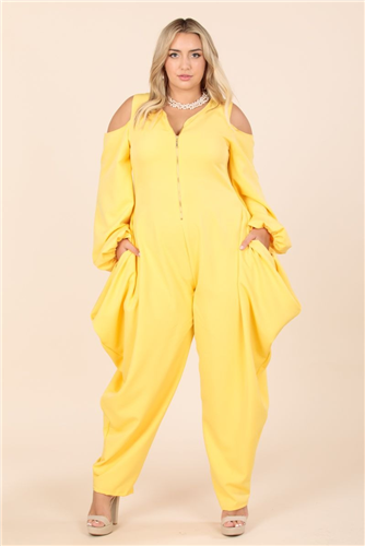 Long Sleeve Cold-shoulder Jumpsuit