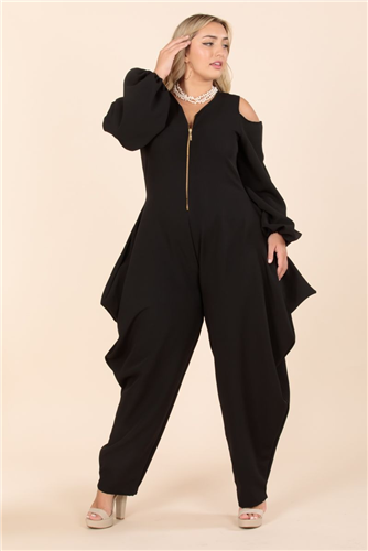 Long Sleeve Cold-shoulder Jumpsuit