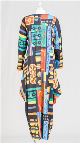 African Print Dresses-Long Sleeve