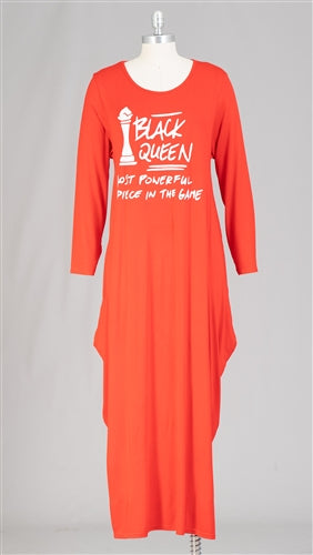 Black Queen Maxi Dress w/pockets