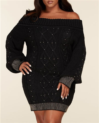 Cable Sweater Knit Dress