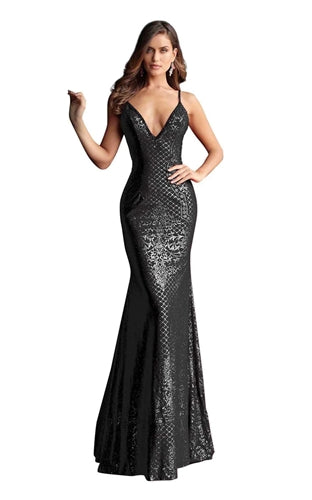 Sheer Side Sparkle Jersey Dress