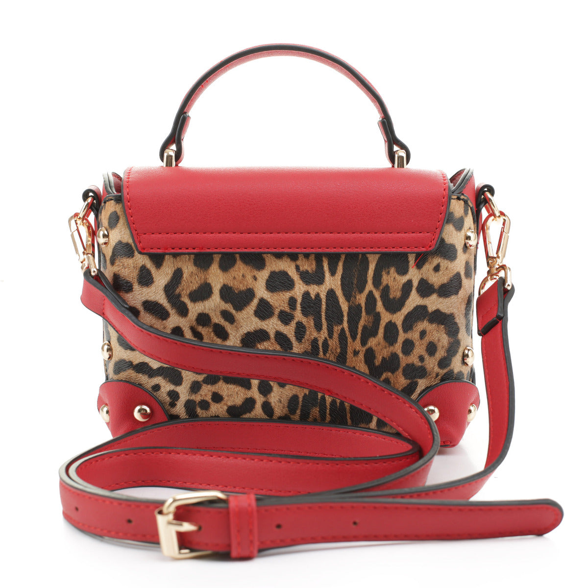LEOPARD COLORBLOCK CROSSBODY BAG~BROWN