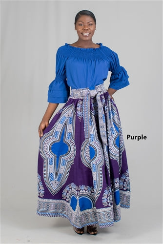 Elastic Waist Dashiki Print African Skirts