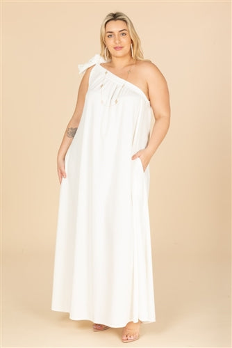 One Shoulder "White Party" Dress