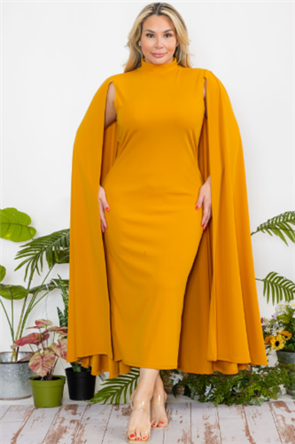 Classy Midi Cape Dress