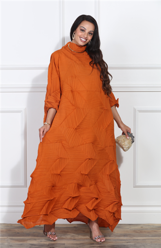 1/4 Sleeve Pleated Dress