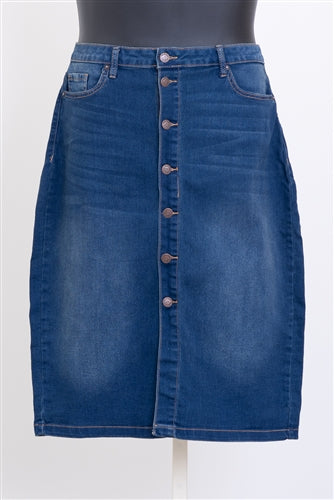 Hi Rise Denim Skirt