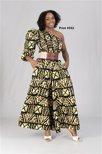 Authentic African Print One-shoulder Jumpsuit