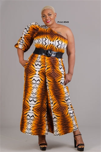 Authentic African Print One-shoulder Jumpsuit