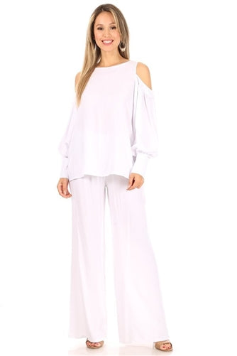 Cold-shoulder 2pc Pant Set