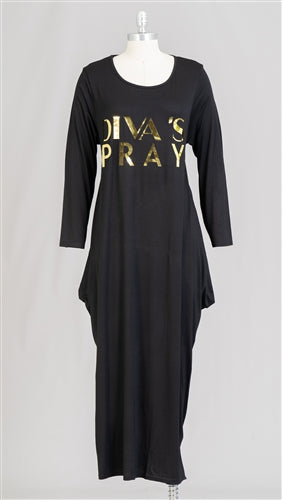 Diva's Pray Maxi Dress w/pockets