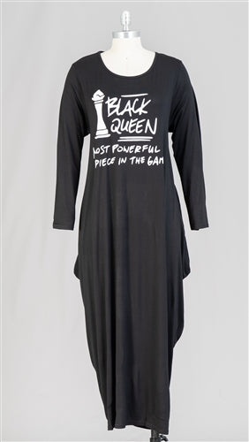 Black Queen Maxi Dress w/pockets