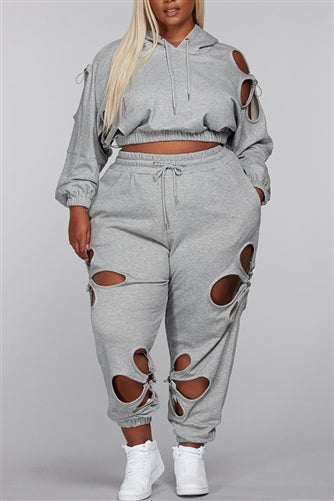 Cut Out Knit Jogger