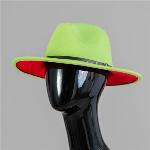 Red/Blue Two-Toned Fedora Hat